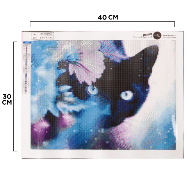 Diamant schilderij 40x50cm Black Cat