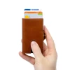 Porte-cartes RFID cuir marron