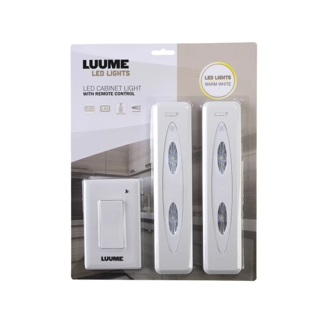 Twin pack LED cabinet light w/remote control